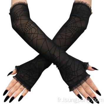 Gants de motif Web Spider pour la décoration d&#39;Halloween